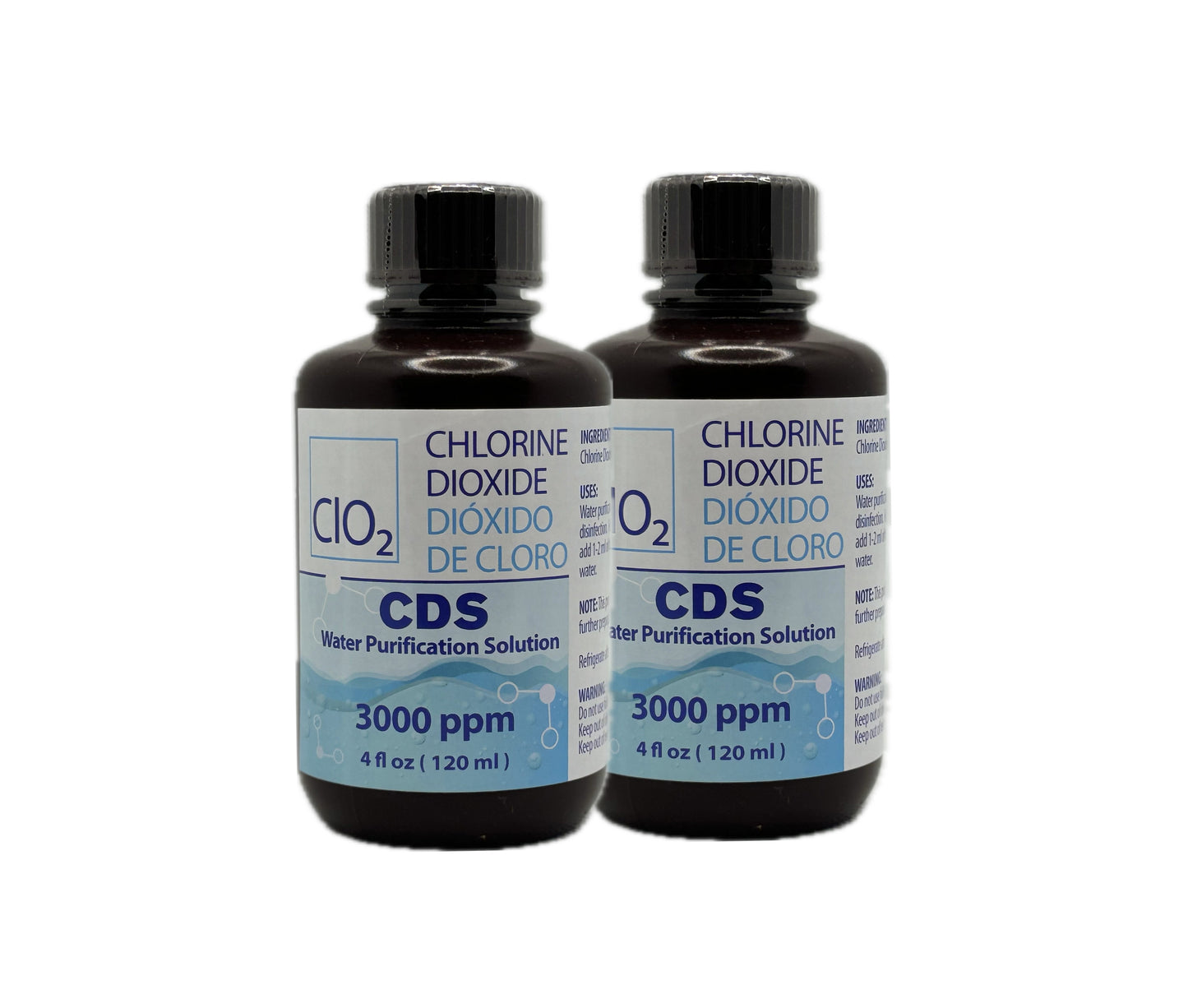 Dióxido de Cloro CDS -Dos botellas de 4 oz